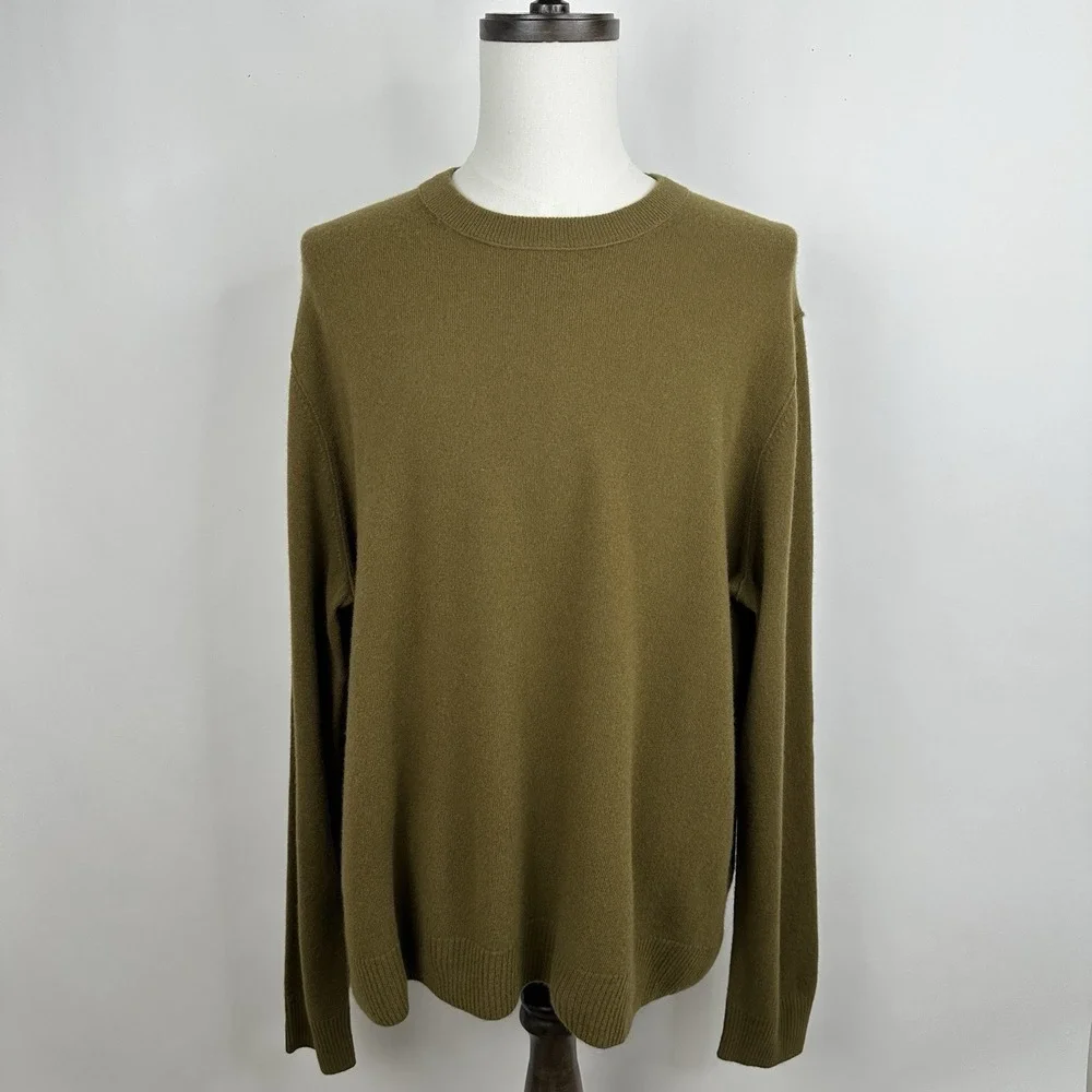 Banana Republic Cashmere Crew Neck Sweater Men's XXL Tall Nettle Leaf Green NWT